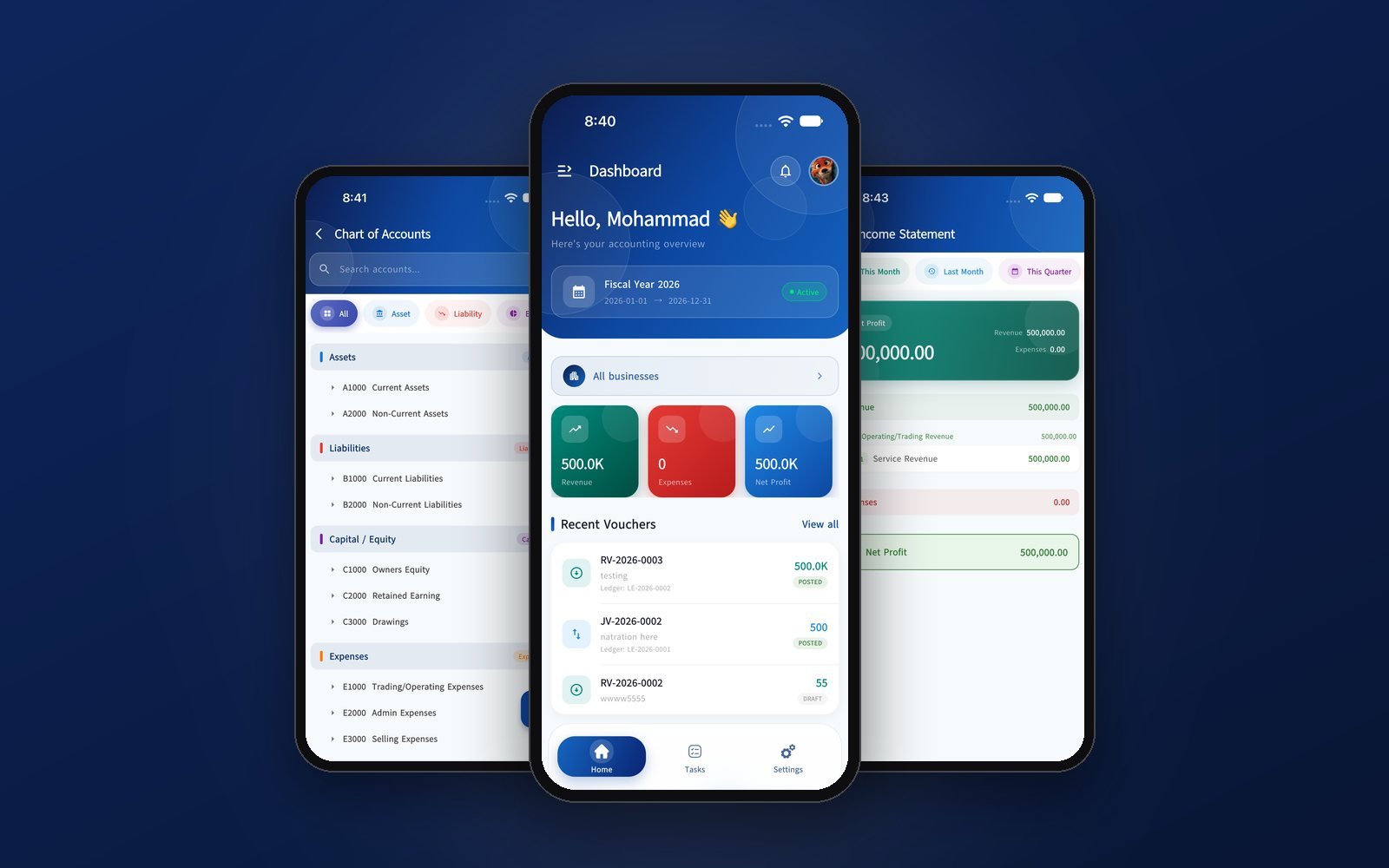 Bizly app screens
