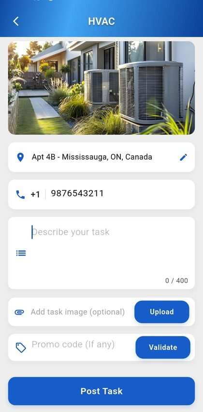 Fixonto customer app screen 2
