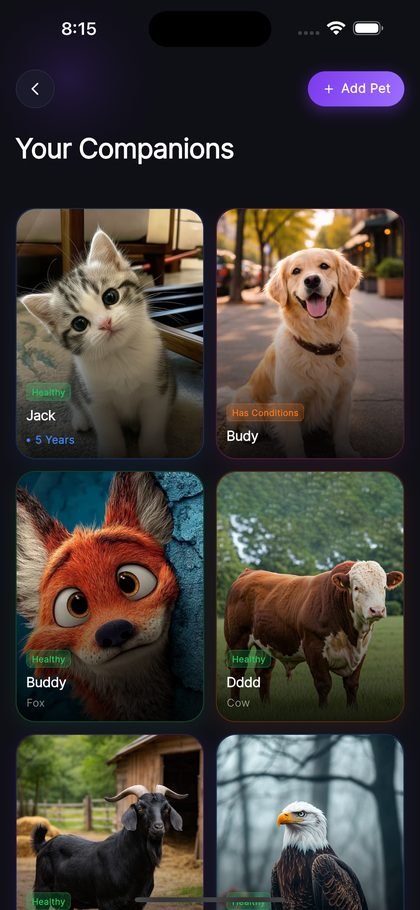 Pet Profile screen 2
