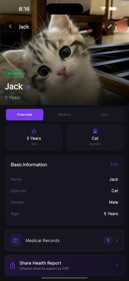 Pet Profile screen 3