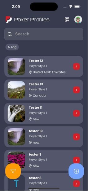 Poker Profiles screen 3