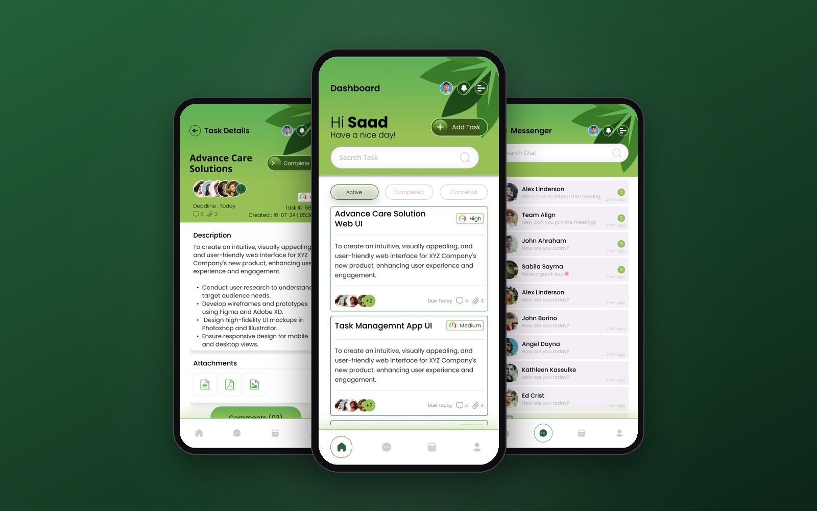 RDC Mobile app screens